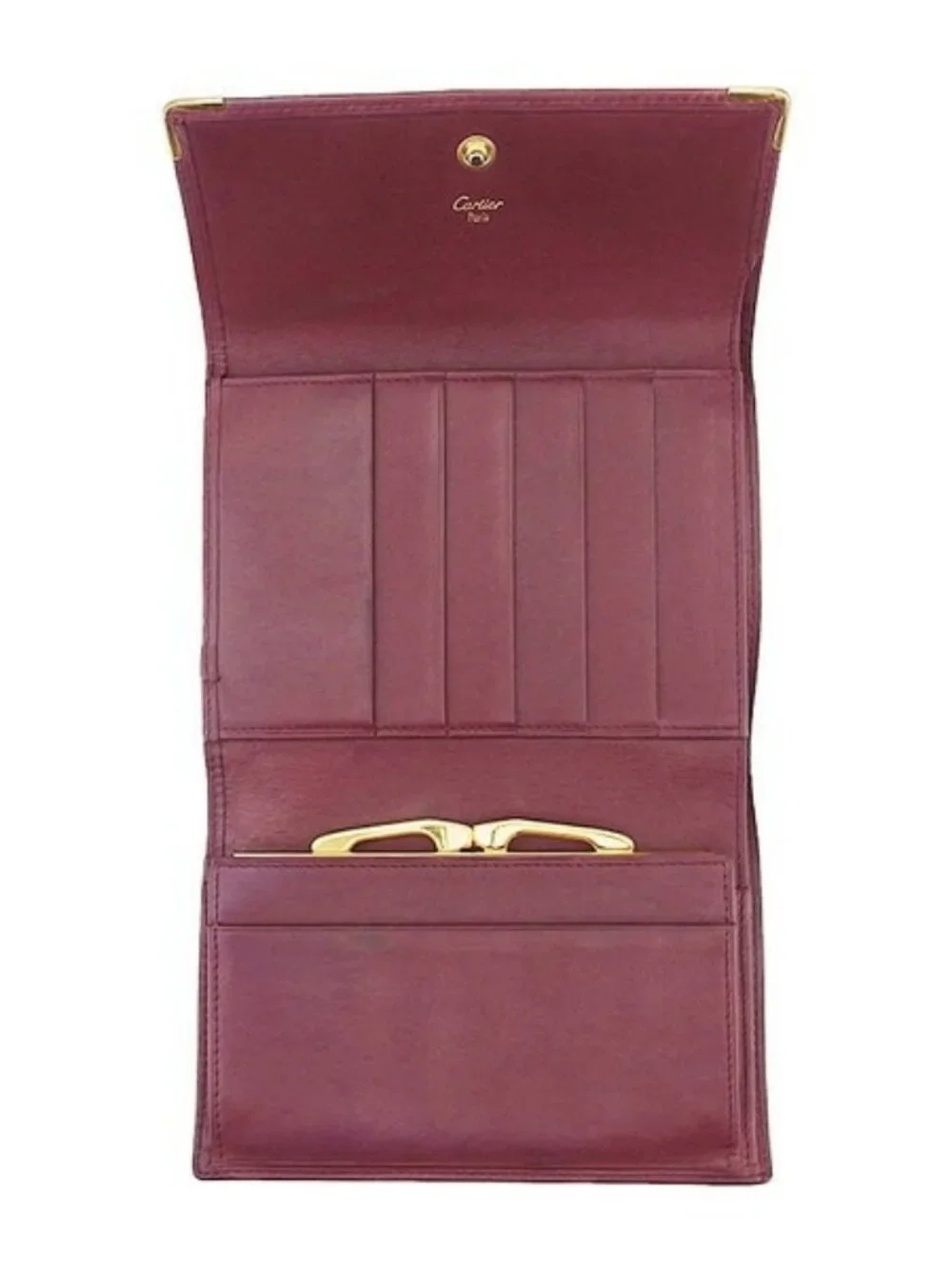 CARTIER Tri-fold wallet Bordeaux gold Women Authentic secondhand - Picture 6 of 8